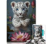 1000 Pieces Jigsaw Puzzles for Adults And Teens Lotus And Leopard Adult Jigsaw,Challenging Difficult Deal As Gifts for The Whole Family (size 38x26cm)