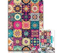 1000 Pieces Jigsaw Puzzles for Adults And Teens Mandala Flower Collage,Help The Brain Exercise Addictive Toys to Cultivate Patience Enhance Memory (38x26cm)