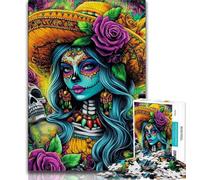 1000 Pieces Jigsaw Puzzles for Adults And Teens Mexican Skull Girls Teenager Puzzles,Fun Games Wall Decoration Unique Birthday And Xmas Gifts (size 75x50cm)