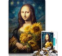 1000 Pieces Jigsaw Puzzles for Adults And Teens Mona Lisa Sunflower,Artistic Wall Decor & Birthday Gift Idea for Friends,Home Office (75x50cm)