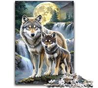 1000 Pieces Jigsaw Puzzles for Adults And Teens Moon Wolf 1000 Piece Jigsaw,Vibrant And Unique Design Relaxing & Challenging Puzzle Experience (38x26cm)