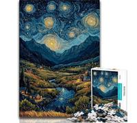 1000 Pieces Jigsaw Puzzles for Adults And Teens Mountains Under The Night Sky,Learning Educational Toys Family Games Enhance Love between Couples (75x50cm)