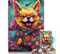 1000 Pieces Jigsaw Puzzles for Adults And Teens Mutant Corgi,Brain Intelligence Challenge Addictive Toys Birthday Present,Gifts,Wall Art 38x26cm