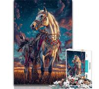 1000 Pieces Jigsaw Puzzles for Adults And Teens Native American Horse Adult Jigsaw,Learning Educational Toys Family Games Gifts for Friends And Family 75x50cm
