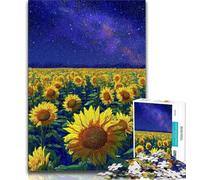 1000 Pieces Jigsaw Puzzles for Adults And Teens Night Sky Sunflower 1000 Pieces for Adults,Birthday Present, Gifts, Wall Art for Ages 14+ (size 38x26cm)