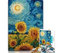 1000 Pieces Jigsaw Puzzles for Adults And Teens Night Sky Sunflower 1000 Pieces for Adults,Game Toys Every Piece Is Unique - Challenging Family Fun Game (size 75x50cm)