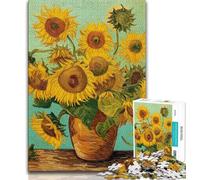 1000 Pieces Jigsaw Puzzles for Adults And Teens Night Sky Sunflowers,Stress Reliever Staycation Kill Time with Matching Poster And Trivia Sheet (38x26cm)