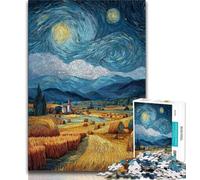 1000 Pieces Jigsaw Puzzles for Adults And Teens Night Sky Wheat Field,Stress Reliever Staycation Kill Time Home Decoration Toys (75x50cm)