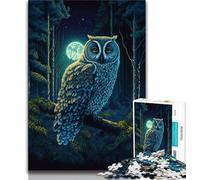 1000 Pieces Jigsaw Puzzles for Adults And Teens Owl Night Jigsaw,Brain Intelligence Challenge Addictive Toys for Home Decoration (size 38x26cm)