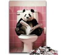 1000 Pieces Jigsaw Puzzles for Adults And Teens Panda on The Toilet Educational Stress Relief Toy Secret Santa Gifts for Age 14 50x75cm