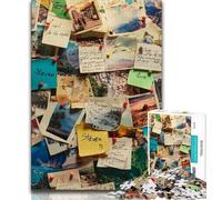 1000 Pieces Jigsaw Puzzles for Adults And Teens Paris Stamp Collage,Artistic Wall Decor & Birthday Gift Idea for Friends,Home Office (75x50cm)