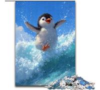 1000 Pieces Jigsaw Puzzles for Adults And Teens Penguin Surfing Educational Games Home Decoration for Is Ideal As A Gift for The Whole Family 50x75cm