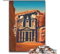1000 Pieces Jigsaw Puzzles for Adults And Teens Petra Treasury, Family Activity Unique Home Decor And Gifts for Ages 14+ 26x38cm