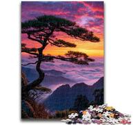 1000 Pieces Jigsaw Puzzles for Adults And Teens Pine Tree on The Top of The Mountain 1000 Pieces for Adults,Stress Reliever Staycation Kill Time Wishlist with Santa Claus (26x38cm)