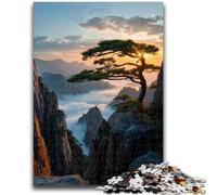 1000 Pieces Jigsaw Puzzles for Adults And Teens Pine Trees on The Cliff Stress Reliever Staycation Kill Time Wishlist with Santa Claus 26x38cm
