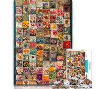 1000 Pieces Jigsaw Puzzles for Adults And Teens Plants And Flowers Collage,Stress Reliever Staycation Kill Time Home Decoration Toys (38x26cm)