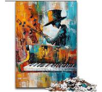 1000 Pieces Jigsaw Puzzles for Adults And Teens Playing The Piano Oil Painting, Toys Educational Games Stress Relieving Unique Home Decor And Gifts (Size 50x75cm)