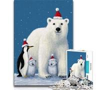 1000 Pieces Jigsaw Puzzles for Adults And Teens Polar Bears And Penguins,Learning Educational Toys Family Games Suitable for Desktop Decoration (38x26cm)