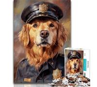 1000 Pieces Jigsaw Puzzles for Adults And Teens Police Golden Retriever 1000 Piece Puzzle,Educational Game for Birthday, Chrismas for Age 14+ (size 75x50cm)