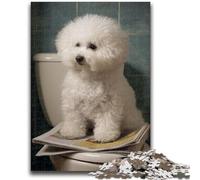 1000 Pieces Jigsaw Puzzles for Adults And Teens Poodle on The Toilet Help The Brain Exercise Addictive Toys to Cultivate Patience Gift For Birthdays 50x75cm