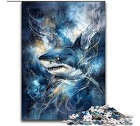 1000 Pieces Jigsaw Puzzles for Adults And Teens Powerful Shark Swimming, Train Your Brain And Hands Unique Birthday And Gifts for Age 14+ 50x75cm