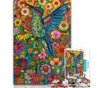 1000 Pieces Jigsaw Puzzles for Adults And Teens Psychedelic Animal Hummingbird Puzzles for Adults,Unique Birthday And Gifts for And Age 14 Years Up (size 38x26cm)