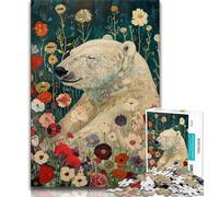 1000 Pieces Jigsaw Puzzles for Adults And Teens Psychedelic Animal Polar Bear Jigsaw,Stress Reliever Staycation Kill Time Wishlist with Santa Claus (size 38x26cm)