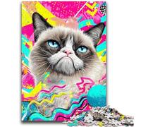 1000 Pieces Jigsaw Puzzles for Adults And Teens Psychedelic Cat Help The Brain Exercise Addictive Toys to Cultivate Patience Gift For Birthdays 26x38cm