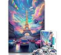 1000 Pieces Jigsaw Puzzles for Adults And Teens Psychedelic Eiffel Adult Jigsaw,Learning Educational Toys Family Games Gifts for Friends And Family 26x38cm