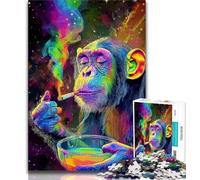 1000 Pieces Jigsaw Puzzles for Adults And Teens Psychedelic Smoke Cat Jigsaw,Learning Educational Toys Family Games Unique Birthday And Gifts (size 75x50cm)