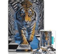 1000 Pieces Jigsaw Puzzles for Adults And Teens Psychedelic Tiger Puzzles for Teenagers,for Family Game And Birthday Gifts 38x26cm