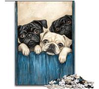 1000 Pieces Jigsaw Puzzles for Adults And Teens Pug,Learning Educational Toys Family Games Suitable for Desktop Decoration 50x75cm