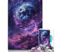 1000 Pieces Jigsaw Puzzles for Adults And Teens Purple Neon Moon Puzzles for Teenagers,is Ideal As Gifts for The Whole Family for Age 14 75x50cm