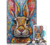 1000 Pieces Jigsaw Puzzles for Adults And Teens Rabbit Graffiti,Stress Reliever Staycation Kill Time Home Decoration Toys (75x50cm)