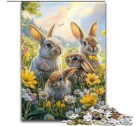1000 Pieces Jigsaw Puzzles for Adults And Teens Rabbits in The Garden, Brain Teaser For Wall Decoration Unique Birthday And Xmas Gifts for for Age 14 (Size 26x38cm)