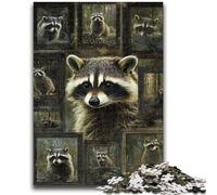 1000 Pieces Jigsaw Puzzles for Adults And Teens Raccoon Collage 1000 Piece Jigsaw,for Challenging Toy Game And Family Play (38x26cm)