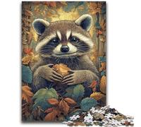 1000 Pieces Jigsaw Puzzles for Adults And Teens Raccoons in Autumn Challenging Game Gifts for Is Ideal As A Gift for The Whole Family 26x38cm