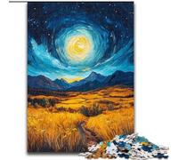 1000 Pieces Jigsaw Puzzles for Adults And Teens Rice Fields Under The Night Sky, Decompressing Intellectual Educational Toy Birthday Gift (Size 50x75cm)