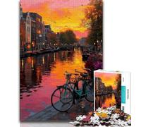 1000 Pieces Jigsaw Puzzles for Adults And Teens Romantic of Amsterdam,Stress Reliever Staycation Kill Time with Matching Poster And Trivia Sheet (38x26cm)