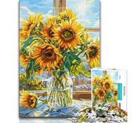 1000 Pieces Jigsaw Puzzles for Adults And Teens Rose Sunflower Art,Artistic Wall Decor & Birthday Gift Idea for Friends,Home Office (75x50cm)