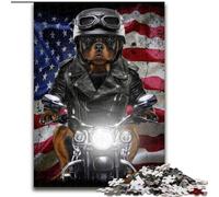 1000 Pieces Jigsaw Puzzles for Adults And Teens Rottweiler on Motorcycle, Learning Educational Is Ideal As A Gift for The Whole Family (Size50x75cm)
