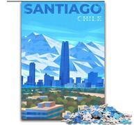 1000 Pieces Jigsaw Puzzles for Adults And Teens Santiago Chile Skyline Family Entertainment Toys with Matching Poster And Trivia Sheet (26x38cm) 1000pcs