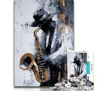 1000 Pieces Jigsaw Puzzles for Adults And Teens Saxophone Oil Painting Adult Jigsaw,Learning Educational Toys Family Games Gifts for Friends And Family 75x50cm