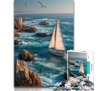 1000 Pieces Jigsaw Puzzles for Adults And Teens Sea Sailing Boat Adult Puzzles,Challenging Game Toys Wall Decoration Unique Birthday And Xmas Gifts 50x75cm