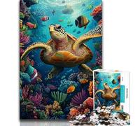 1000 Pieces Jigsaw Puzzles for Adults And Teens Sea Turtle Teenager Puzzles,Fun Games Wall Decoration Unique Birthday And Xmas Gifts (size 38x26cm)