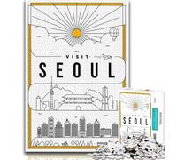 1000 Pieces Jigsaw Puzzles for Adults And Teens Seoul South Korea,Learning Educational Toys Family Games Enhance Love between Couples (38x26cm)