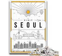 1000 Pieces Jigsaw Puzzles for Adults And Teens Seoul South Korea Toys Educational Games Stress Relieving Parent-child Interaction for Ages 14+ (size 38x26cm)