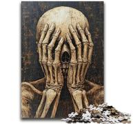 1000 Pieces Jigsaw Puzzles for Adults And Teens Skeleton Covering His Face Train Your Brain And Hands Gifts for Friends And Family 50x75cm
