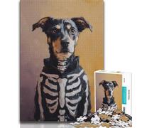 1000 Pieces Jigsaw Puzzles for Adults And Teens Skeleton Dog,Fun Games Wall Decoration Unique Birthday And Xmas Gifts (38x26cm)