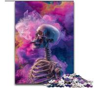 1000 Pieces Jigsaw Puzzles for Adults And Teens Skull in Smoke, Quiz Game Wall Decoration Unique Birthday And Xmas Gifts 50x75cm